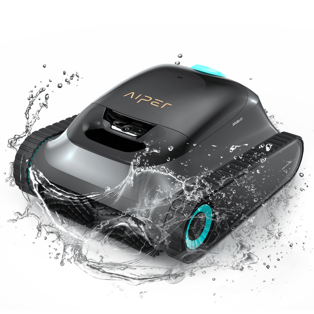 (2024 New) AIPER Scuba S1 Cordless Robotic Pool Cleaner, Wall Climbing Pool Robot Vacuum, WavePath Navigation 2.0 with Periodic Cleaning, Last 150 Minutes for In-ground Pools up to 1600 Sq.ft (Blue)