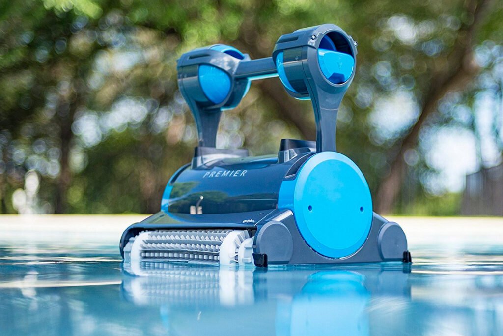 Dolphin Premier Robotic Pool Cleaner (2024 Model) with Multimedia, Oversized Leaf Bag, Standard Ultrafine Filters, Weekly Timer, Waterline Cleaning More — for In-ground Swimming Pools up to 50ft